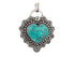 92.5 Sterling Silver Turquoise Love Heart Spiral artwork Pendant, (SP-5707)